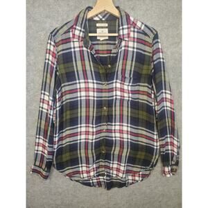 American Eagle Women's Size M Boyfriend Fit Amazingly Soft Plaid Shirt